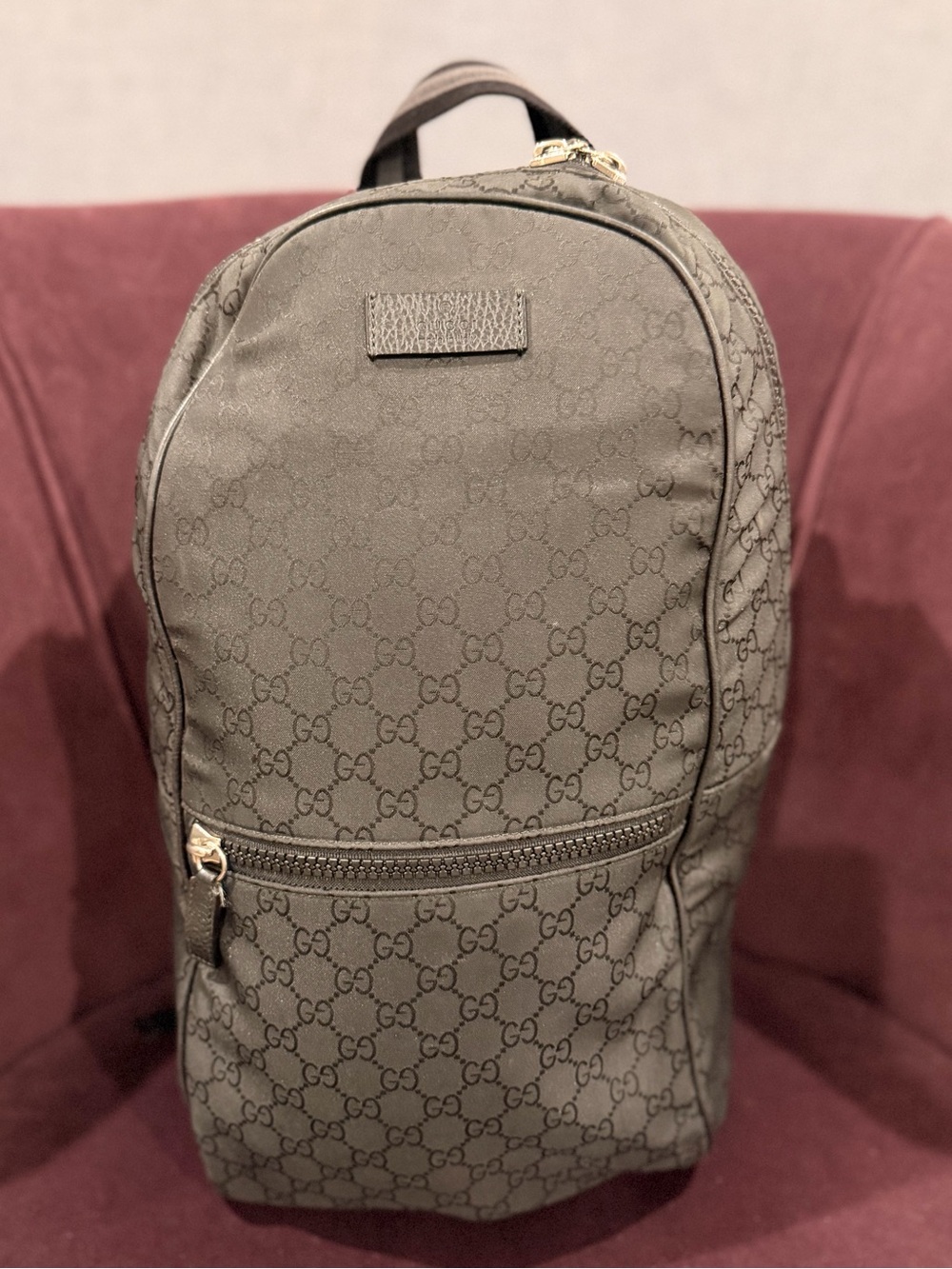 Authentic Gucci Monogram Black Backpack